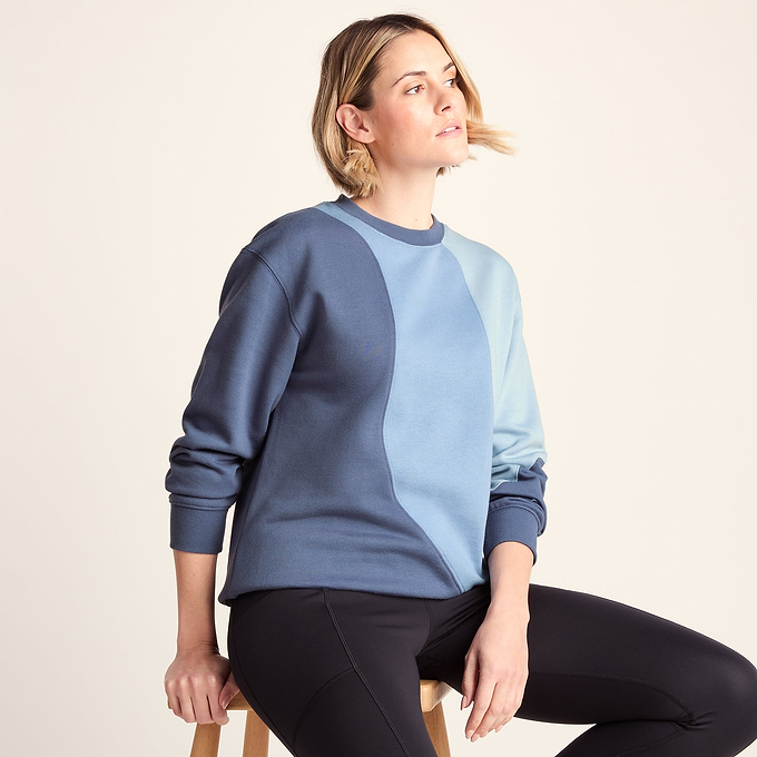 Lawla Womens Oversized Supersoft Sweat - Smokey Blue