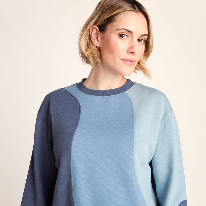 Lawla Womens Oversized Supersoft Sweat - Smokey Blue