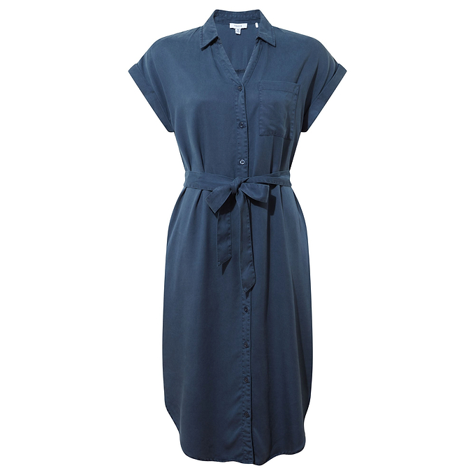 Lenira Womens Shirt Dress - Dark Denim