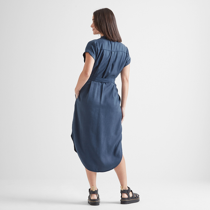 Lenira Womens Shirt Dress - Dark Denim