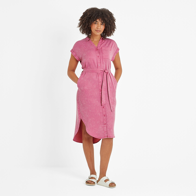 Lenira Womens Shirt Dress - Rose Quartz