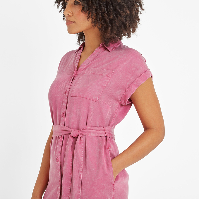 Lenira Womens Shirt Dress - Rose Quartz