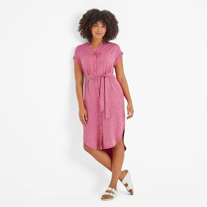 Lenira Womens Shirt Dress - Rose Quartz