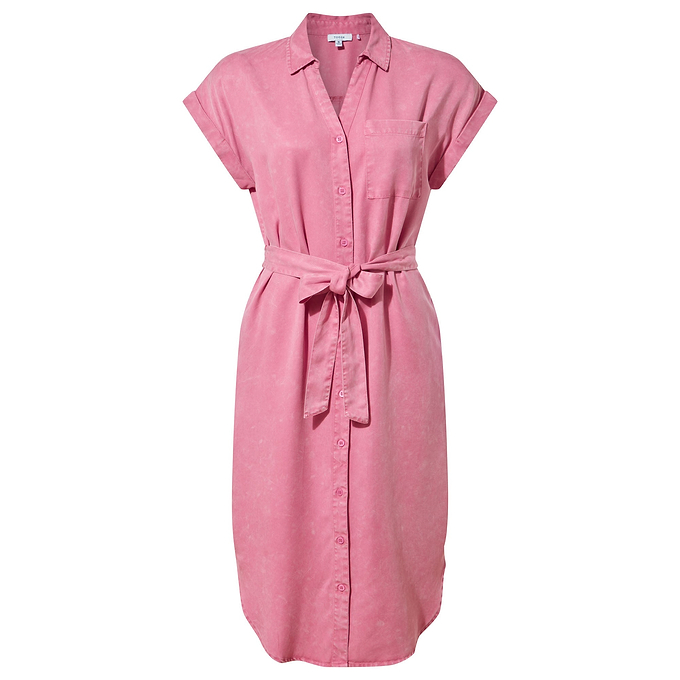 Lenira Womens Shirt Dress - Rose Quartz