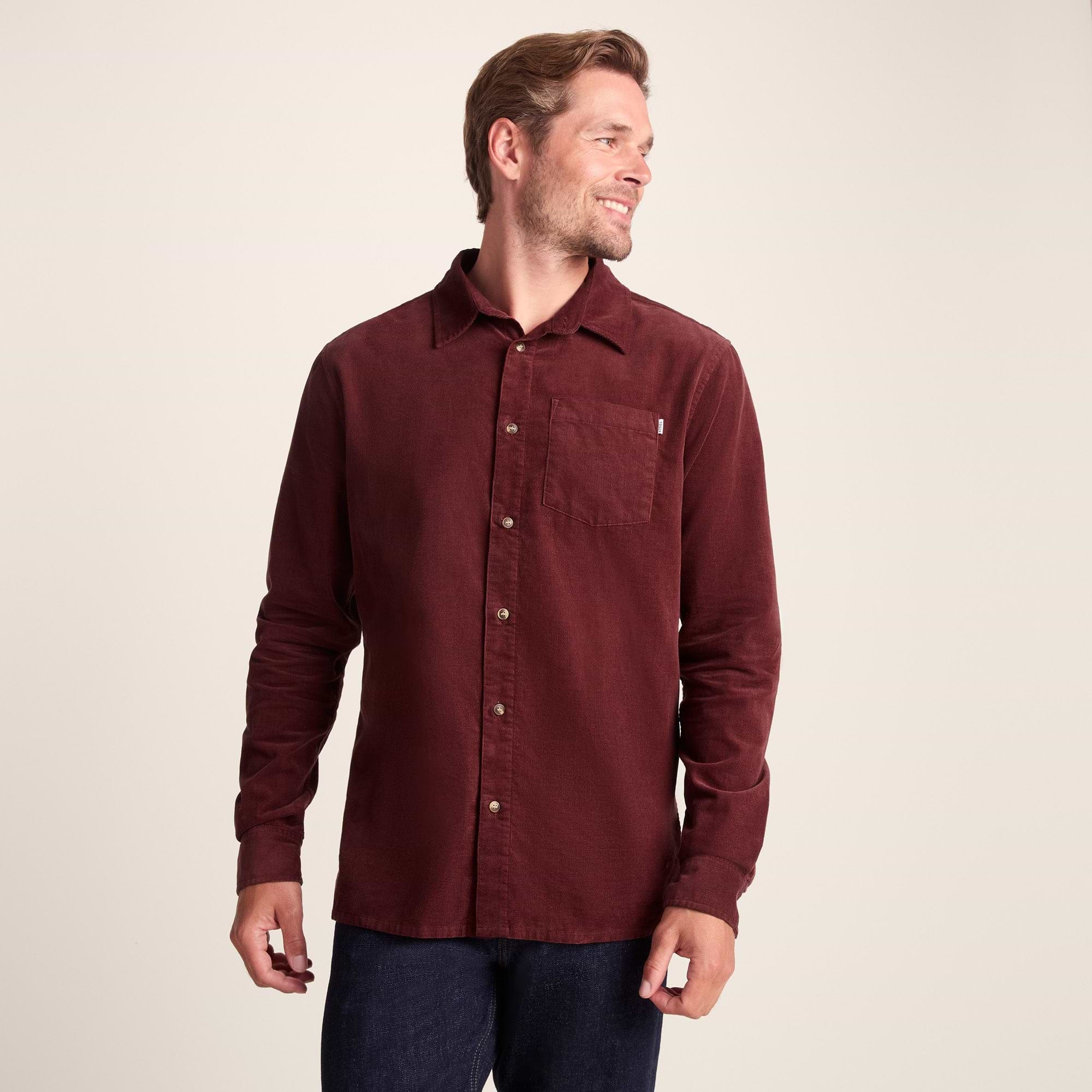 Lenny Mens Long Sleeve Lightweight Corduroy Shirt - Port – TOG24
