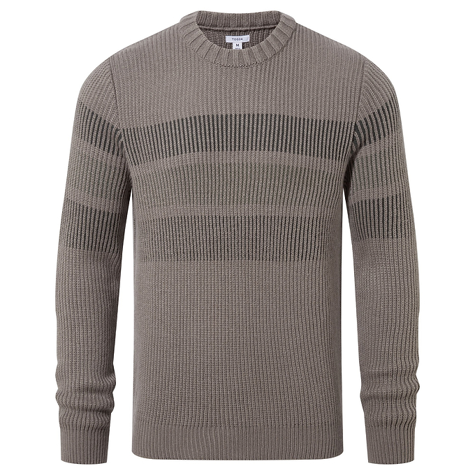 Leonard Mens Knitted Jumper - Mid Grey