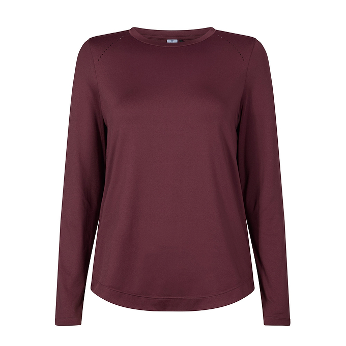 Leonie Womens Long Sleeve Performance Top - Black Raspberry