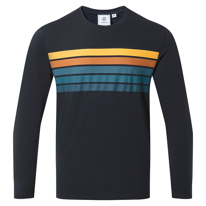 Lewes Mens Long Sleeve T-Shirt - Dark Indigo/Marine Blue