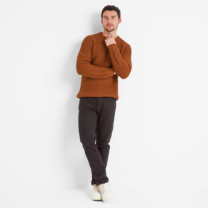 Logan Mens Knitted Jumper - Cinnamon