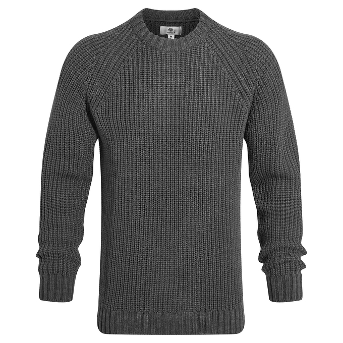 Logan Mens Knitted Jumper - Soot Grey