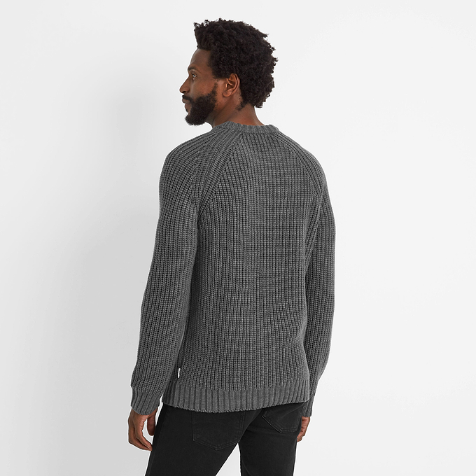 Logan Mens Knitted Jumper - Soot Grey