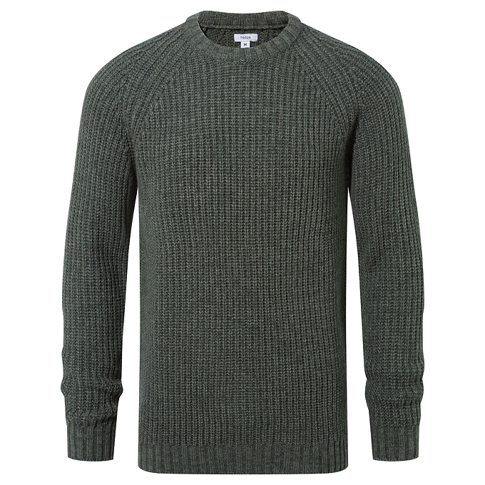 Logan Mens Knitted Jumper - Light Forest
