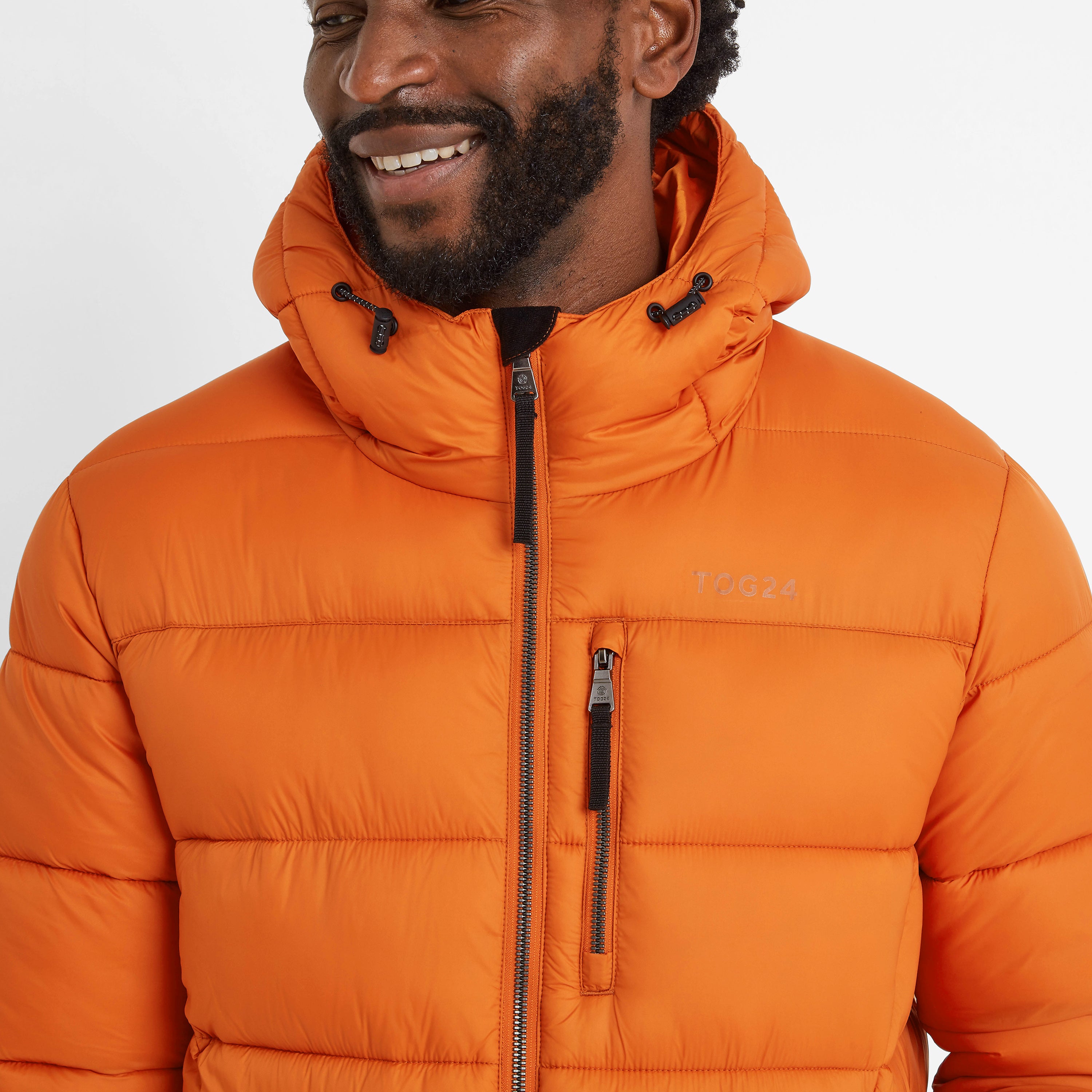 burnt orange padded coat