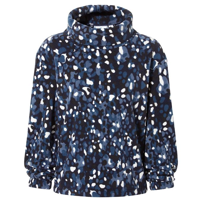 March Womens Fleece Overhead - Oxford Blue Pebble Print