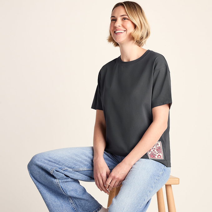 Margot Womens Supersoft Premium Relaxed Fit T-Shirt - Deep Slate