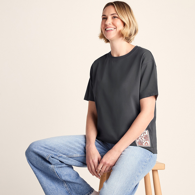 Margot Womens Supersoft Premium Relaxed Fit T-Shirt - Deep Slate