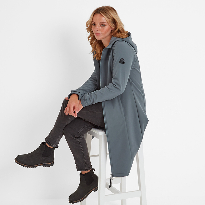 Marina Womens Extra Long Softshell Jacket - Graphite
