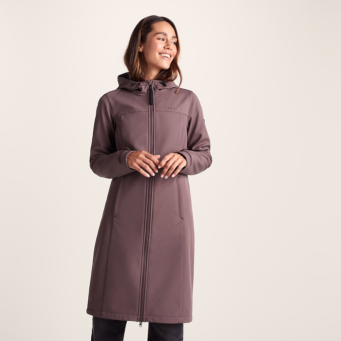 Marina Womens Extra Long Softshell Jacket - Dark Mauve