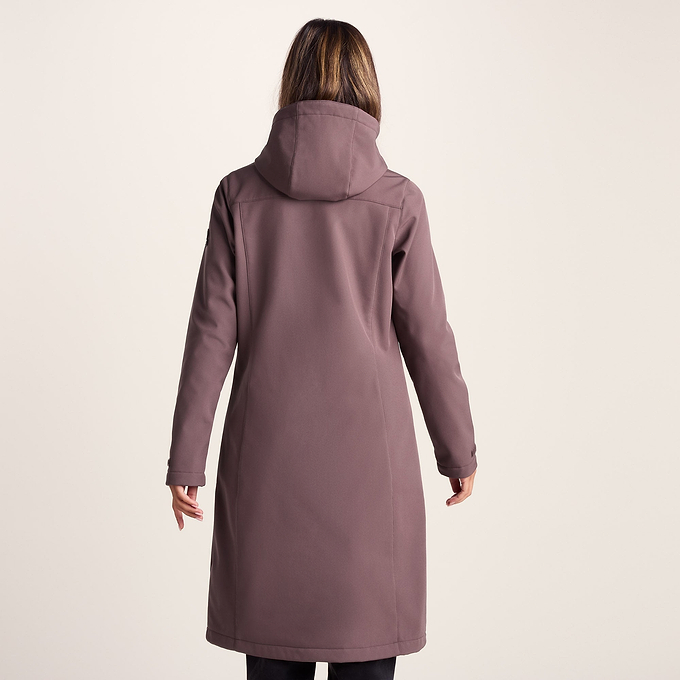 Marina Womens Extra Long Softshell Jacket - Dark Mauve