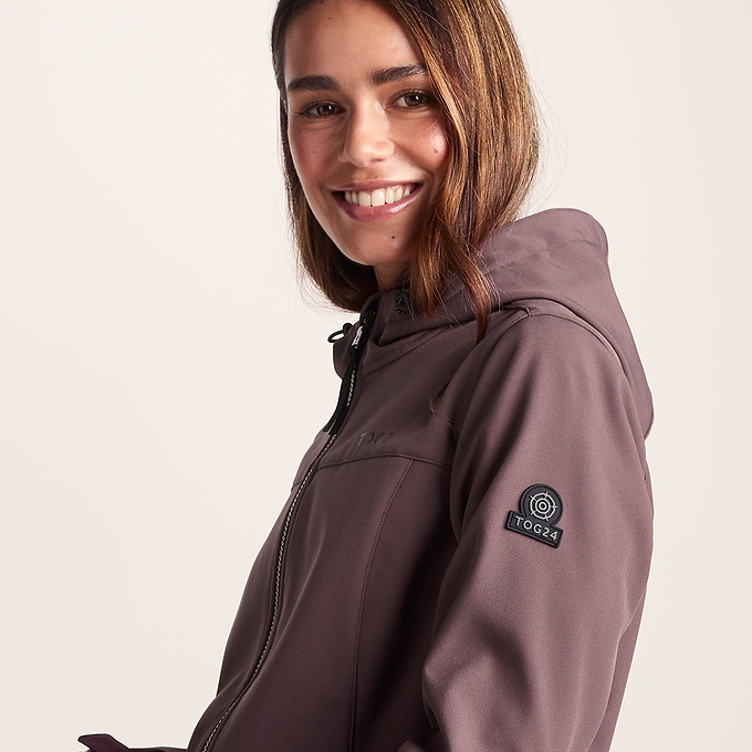 Marina Womens Extra Long Softshell Jacket - Dark Mauve