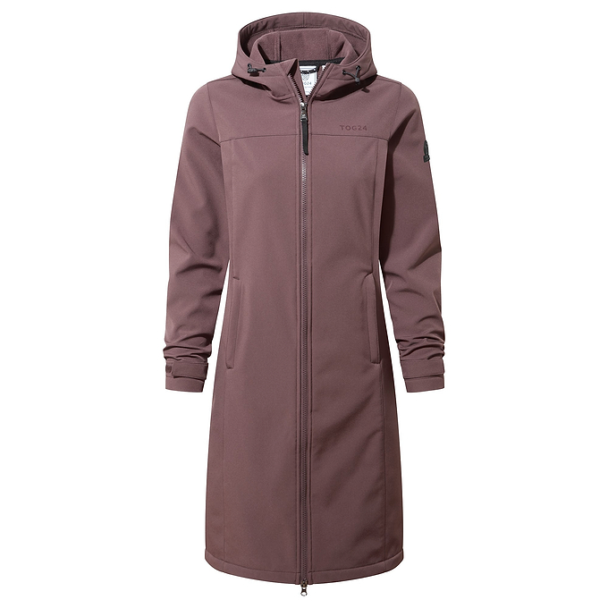 Marina Womens Extra Long Softshell Jacket - Dark Mauve