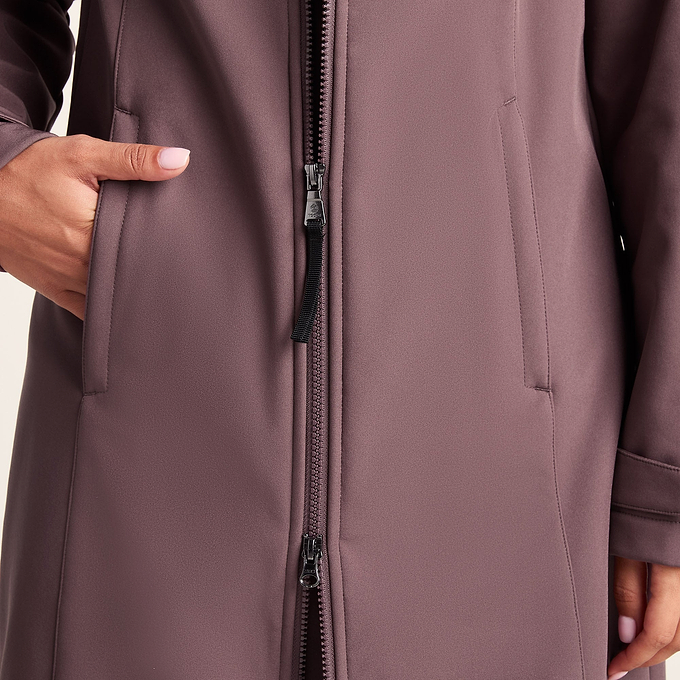 Marina Womens Extra Long Softshell Jacket - Dark Mauve