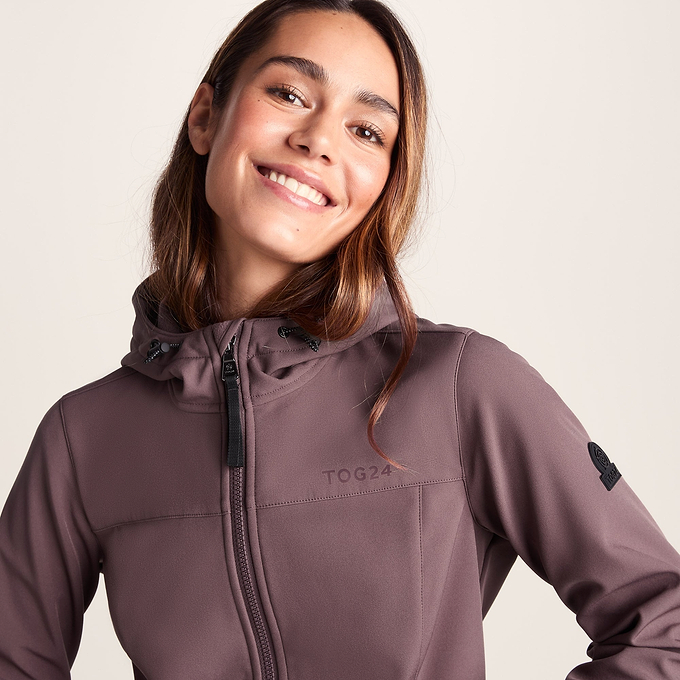 Marina Womens Extra Long Softshell Jacket - Dark Mauve