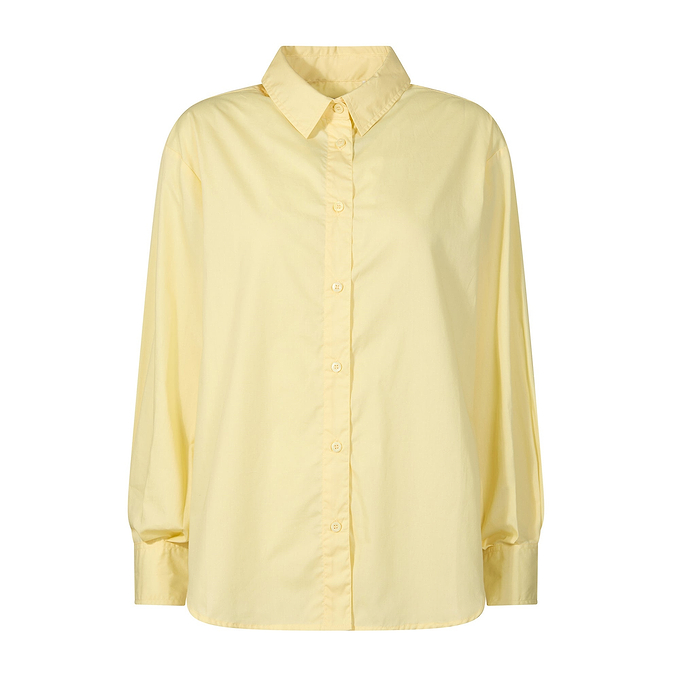 Marnie Womens 100% Cotton Oversized Shirt - Butter Yellow