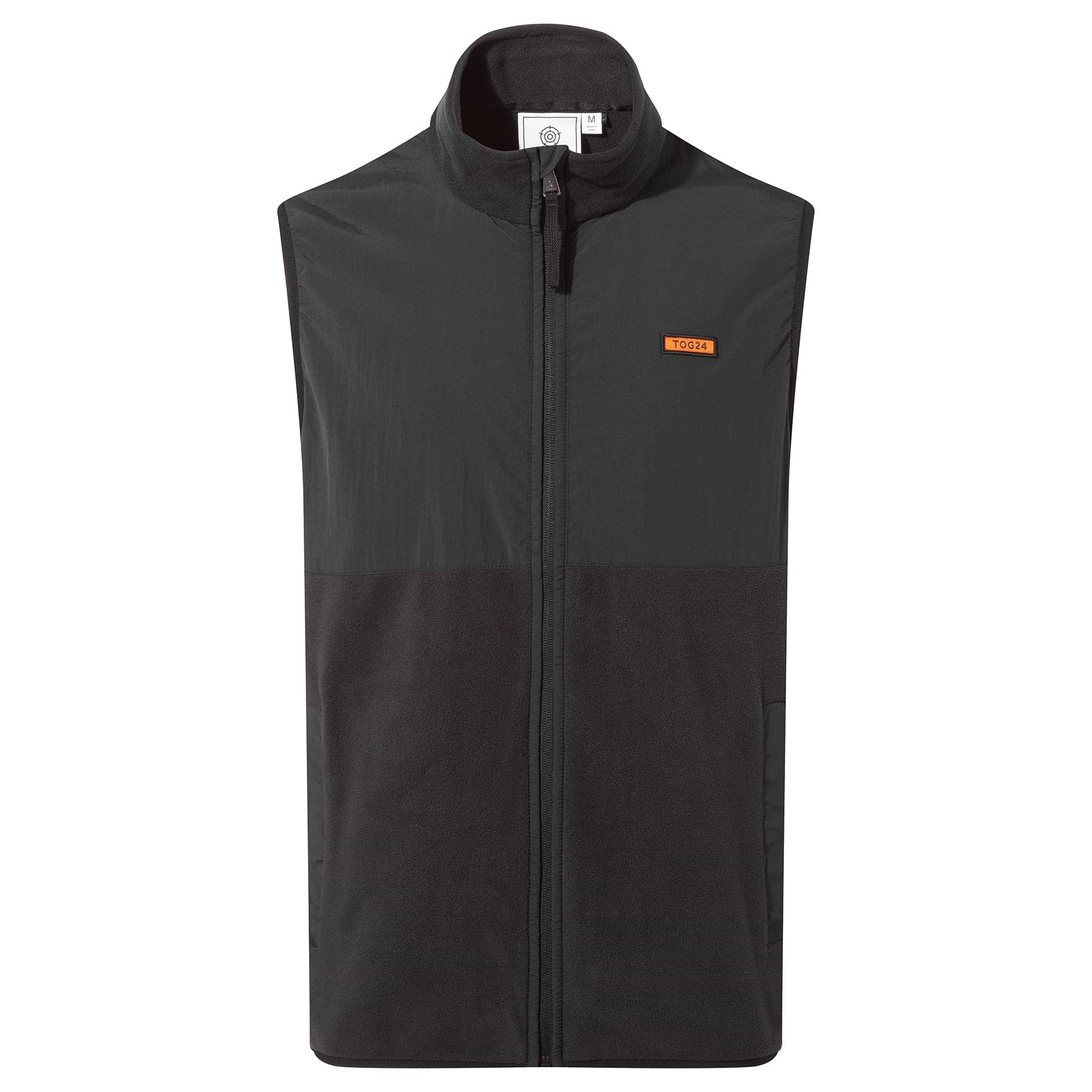 Mens black fleece gilet best sale