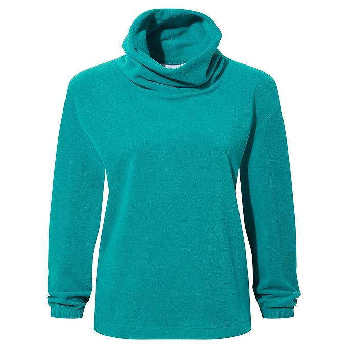Mauly Womens Funnel Neck Fleece - Teal