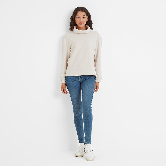 Mauly Womens Funnel Neck Fleece - Vanilla