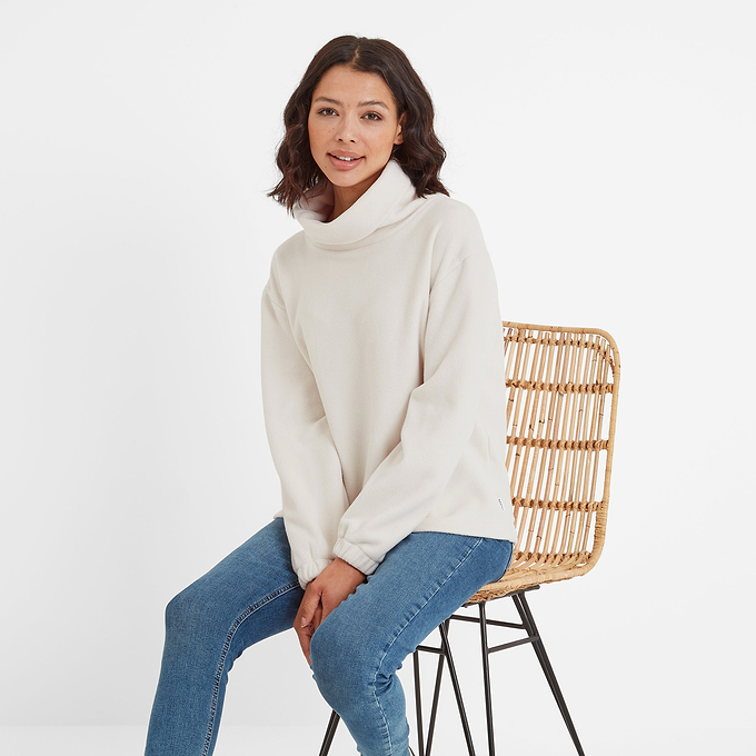 Mauly Womens Funnel Neck Fleece - Vanilla