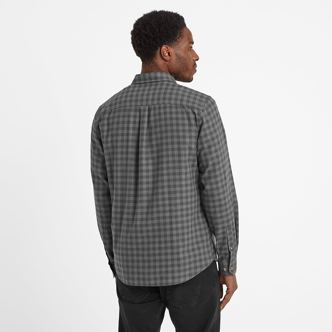 Maynard Mens Long Sleeve Shirt - Soot Grey Check