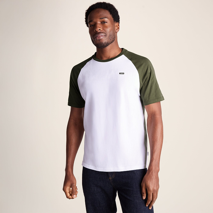 McGill Mens 100% Cotton Supersoft T-Shirt - Forage Green/Optic White