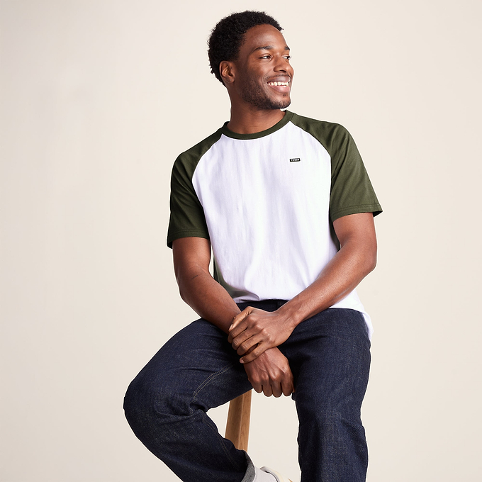 McGill Mens 100% Cotton Supersoft T-Shirt - Forage Green/Optic White