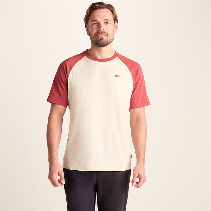 McGill Mens 100% Cotton Supersoft T-Shirt - Warm Cloud/Garnet Red