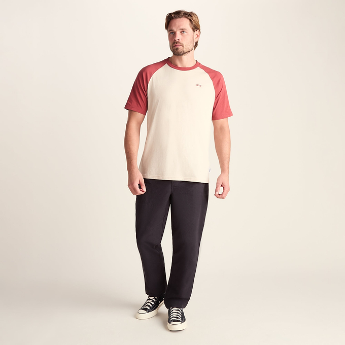 McGill Mens 100% Cotton Supersoft T-Shirt - Warm Cloud/Garnet Red