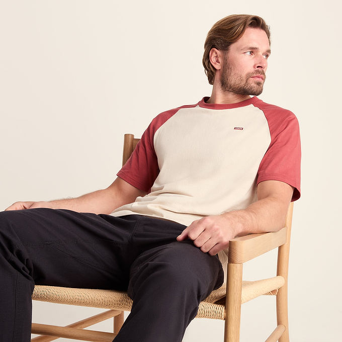 McGill Mens 100% Cotton Supersoft T-Shirt - Warm Cloud/Garnet Red
