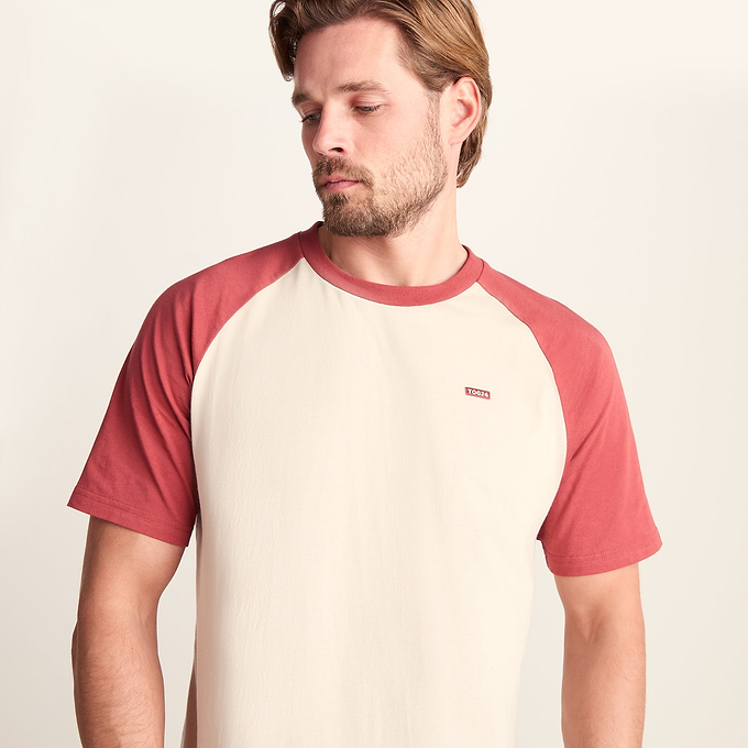 McGill Mens 100% Cotton Supersoft T-Shirt - Warm Cloud/Garnet Red