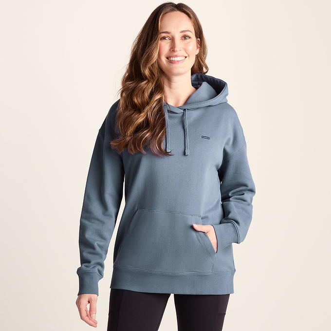 Meera Womens 100% Cotton Oversized Hoody - Smokey Blue