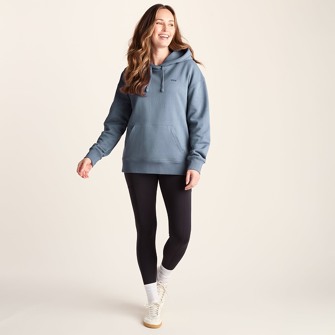 Meera Womens 100% Cotton Oversized Hoody - Smokey Blue