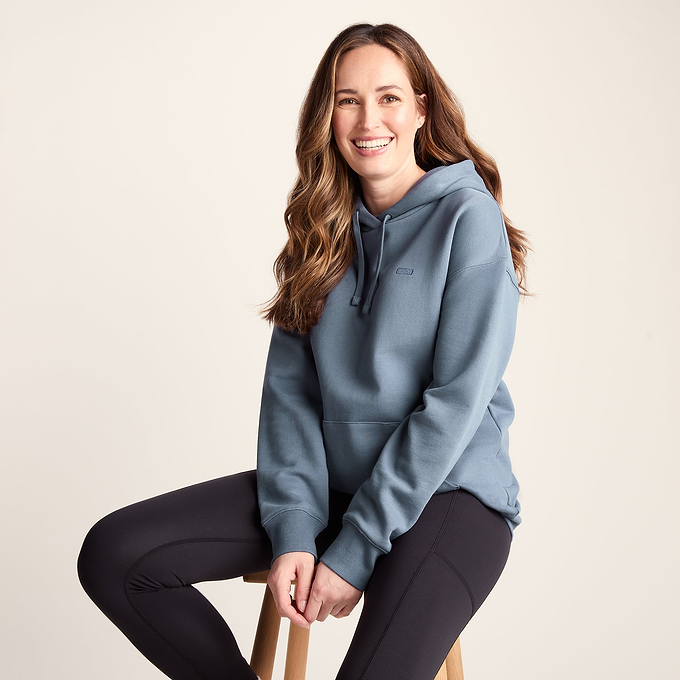 Meera Womens 100% Cotton Oversized Hoody - Smokey Blue