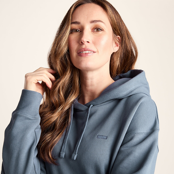 Meera Womens 100% Cotton Oversized Hoody - Smokey Blue