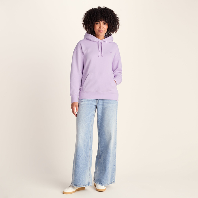 Meera Womens 100% Cotton Oversized Hoody - Lilac Blossom