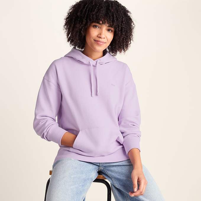 Meera Womens 100% Cotton Oversized Hoody - Lilac Blossom
