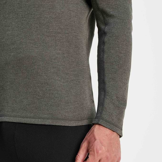 Meru Mens Cashmere Touch Base Layer Quarter Zip - Dark Grey Marl