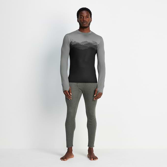 Meru Mens Cashmere Touch Base Layer Leggings - Dark Grey Marl