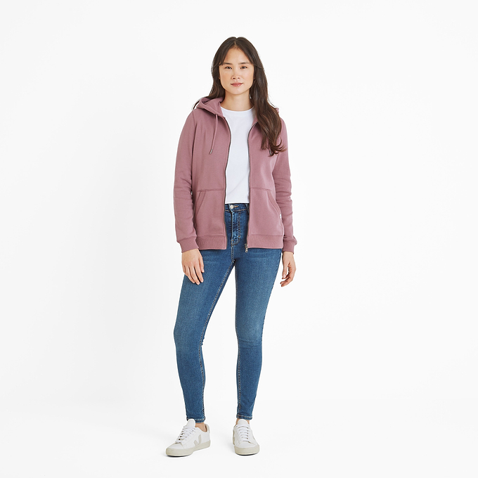 Mia Womens Zip Hoody - Mauve