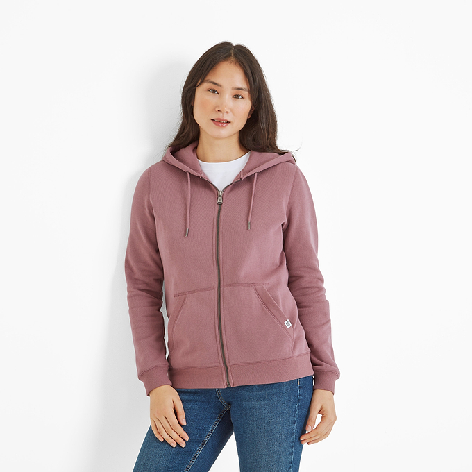Mia Womens Zip Hoody - Mauve