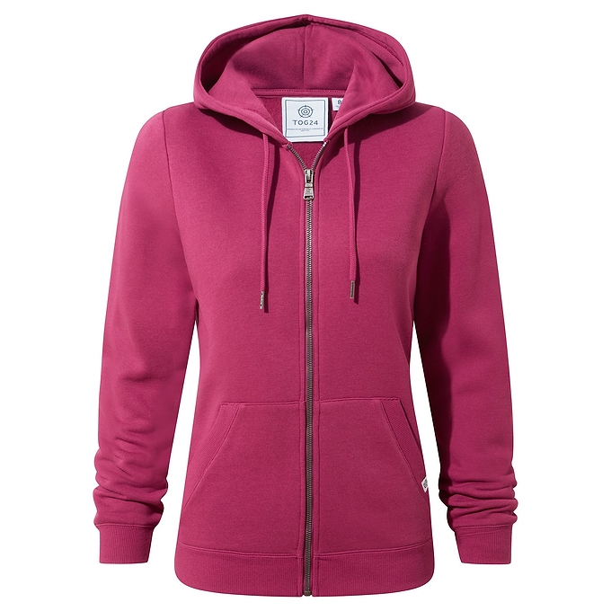 Mia Womens Zip Hoody - Washed Burgundy